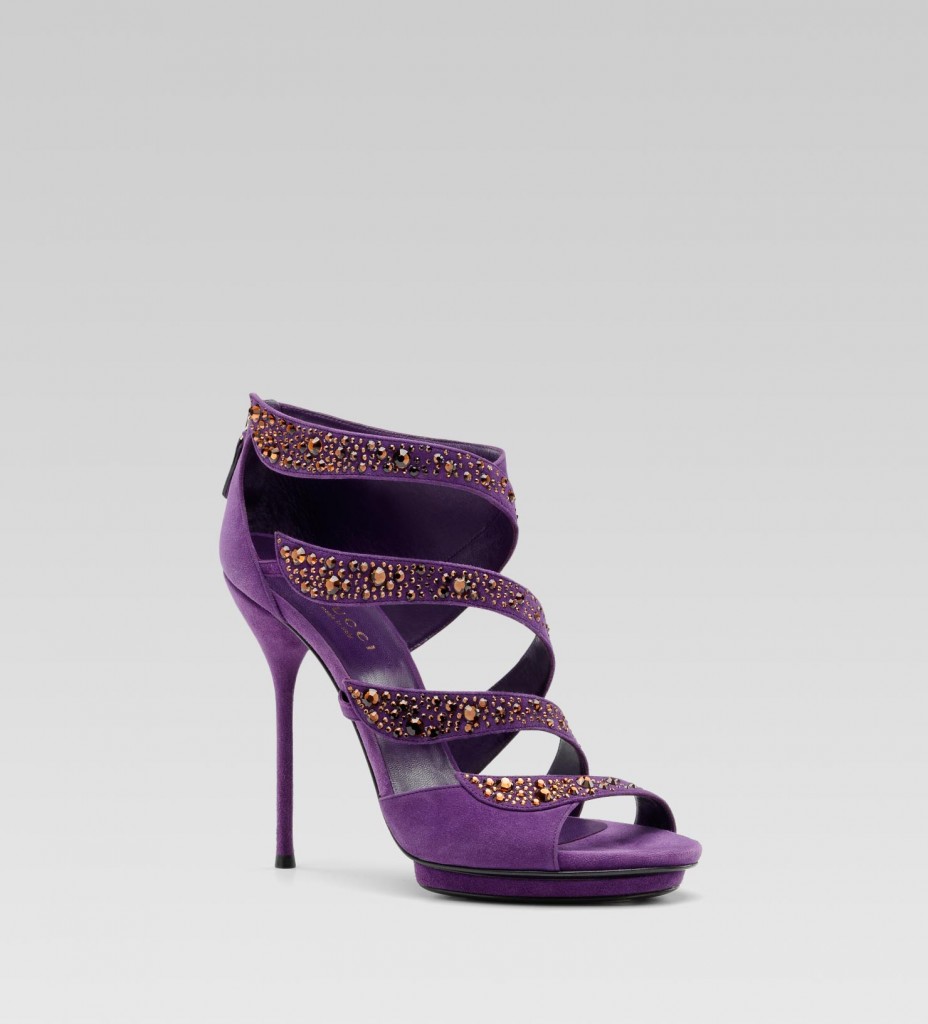 GUCCI sandali gucci 2012 viola tacco a spillo