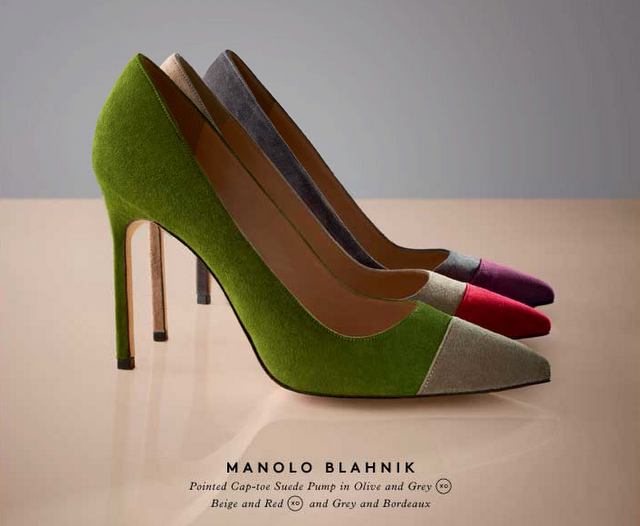 manolo blahink bipunta manolo decolletè colorate tacco alto 2012 2013