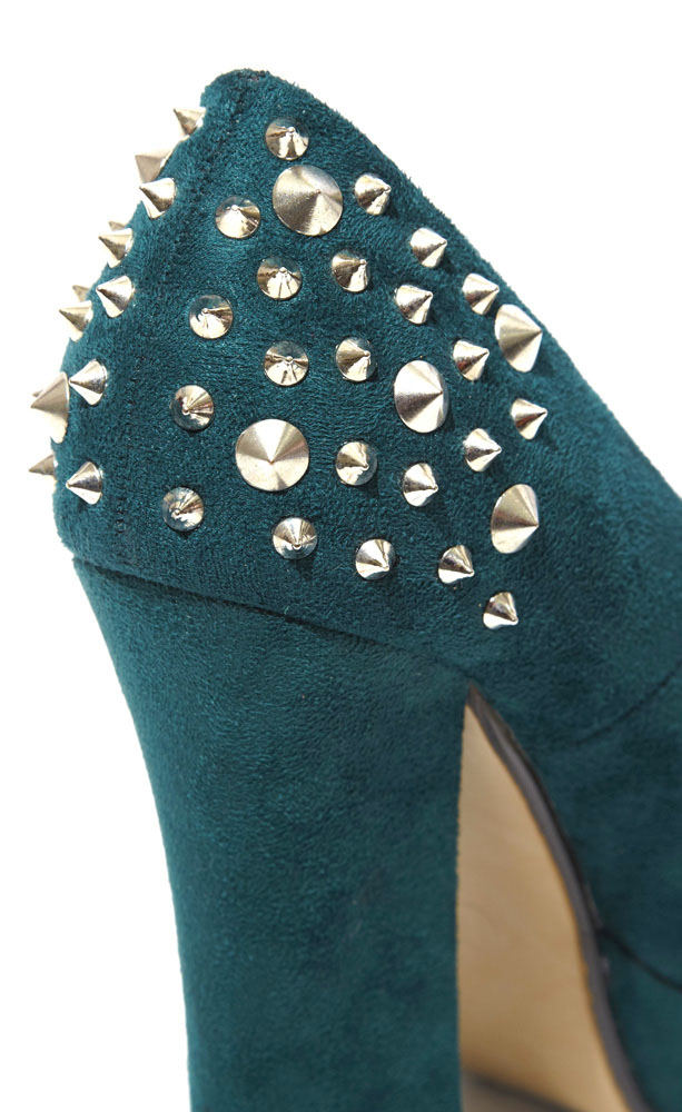 scarpe verdi con le borchie low cost