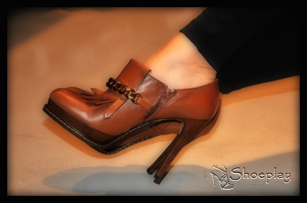 ankle boots tacco altissimo marroni catene