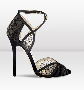 jimmy choo sandalo nero pizzo