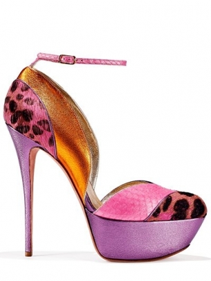 scarpa lilla rosa animalier tacco altissimo gaetano perrone 2013