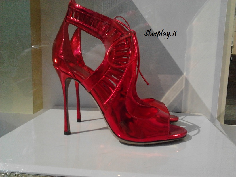 sergio rossi naos red metallic leather 2013