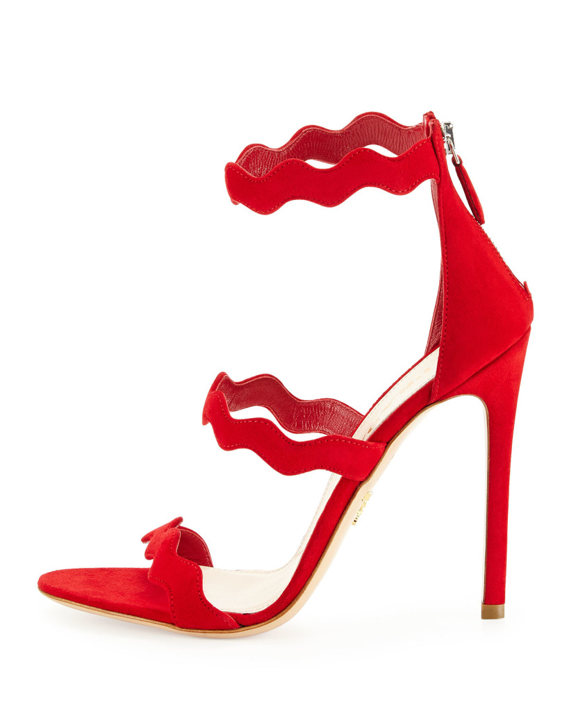 prada red suede sandals ss2015