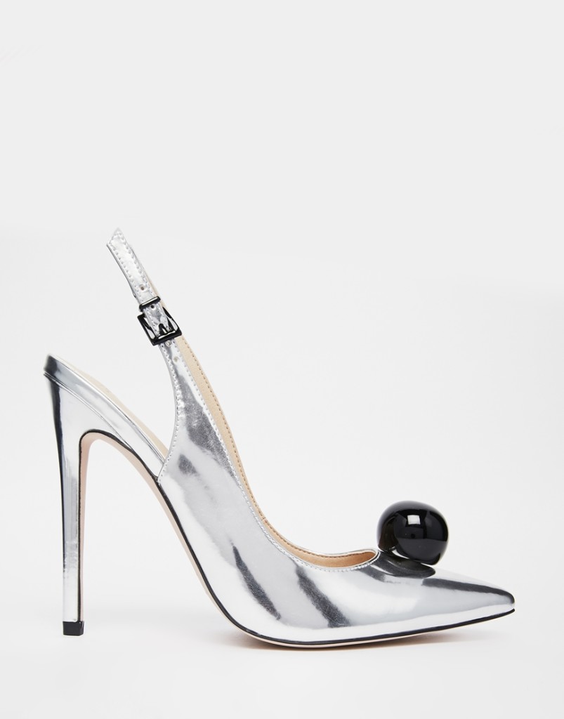 scarpe argento tacco alto