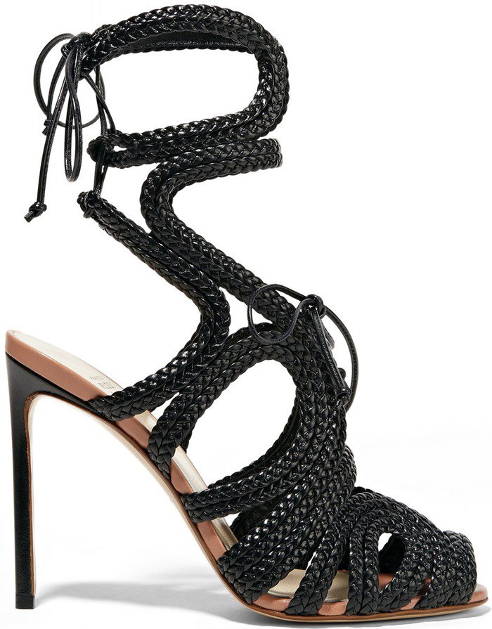 Francesco-Russo-Braided-patent-leather-sandals