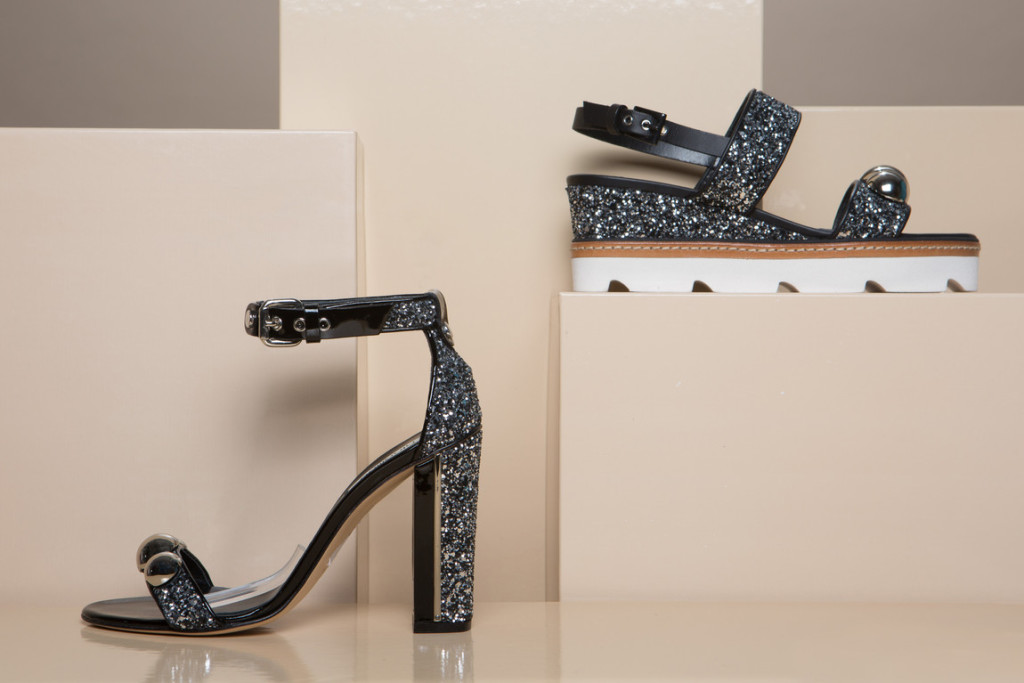 sandali glitter block heel