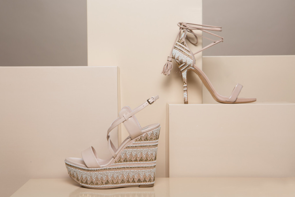 sandali lace up perline