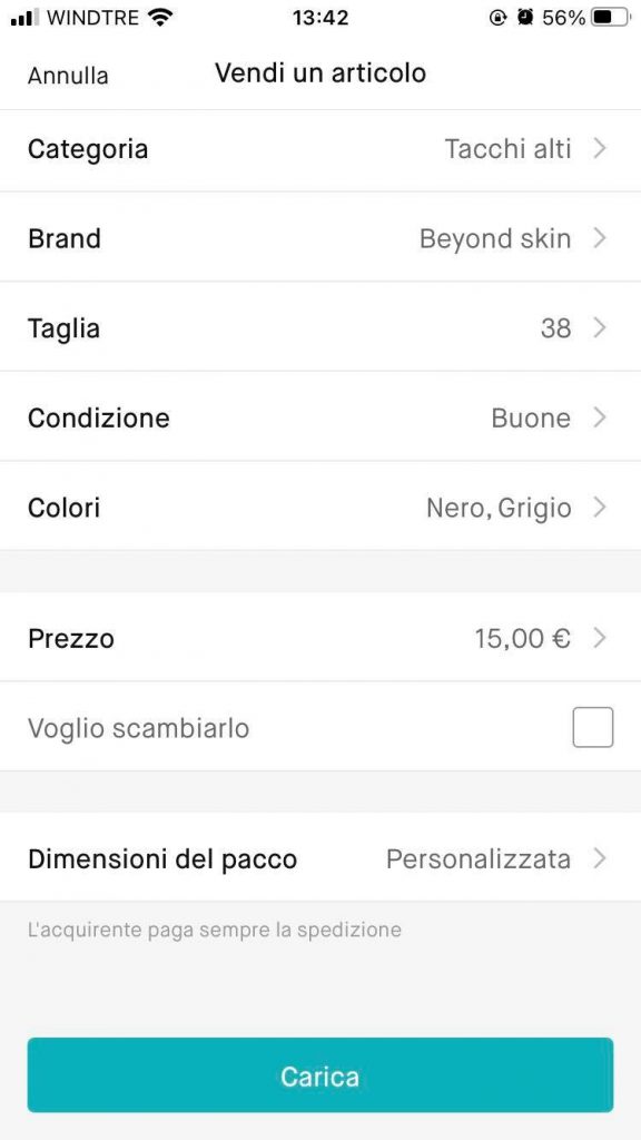 vendere su vinted
