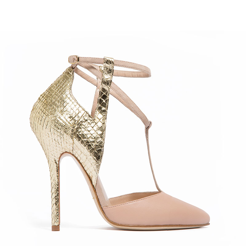 damico milano scarpe cipria e oro