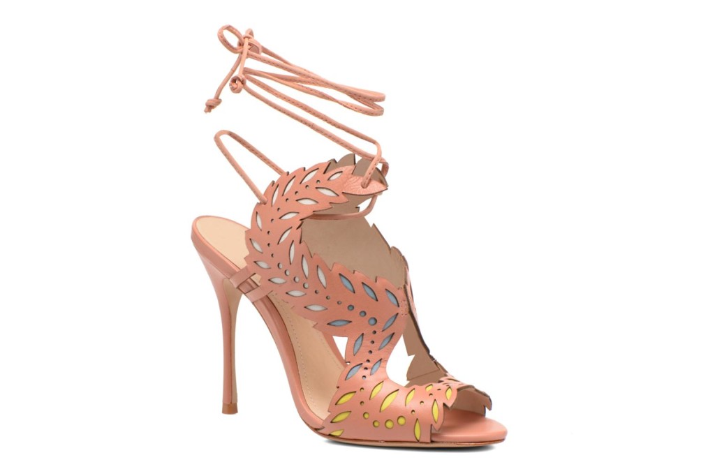 sandali lace up rosa
