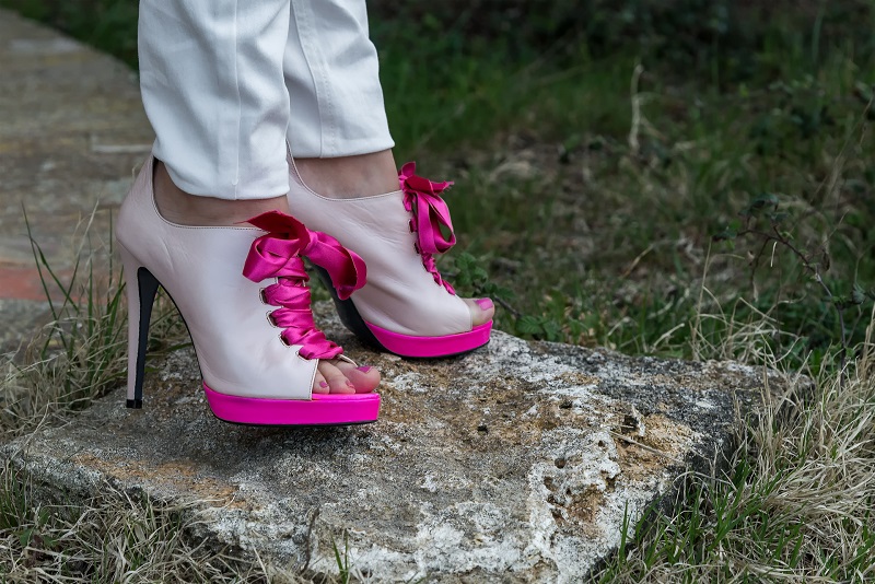 scarpe rosa fiocco