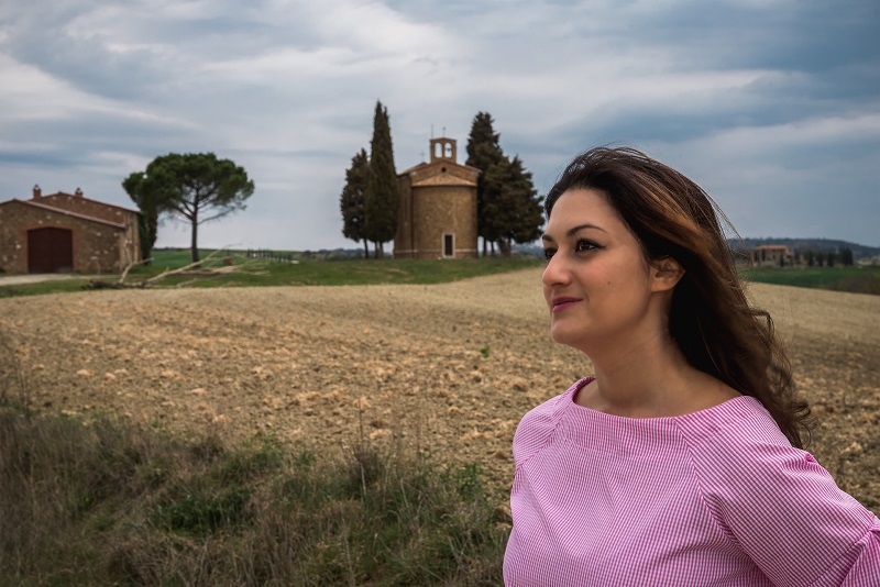 top rosa quadretti