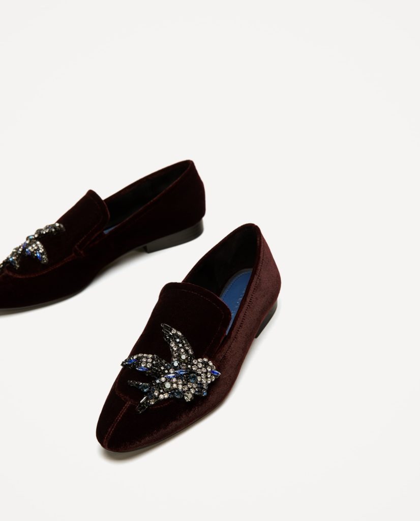 mocassini velluto zara