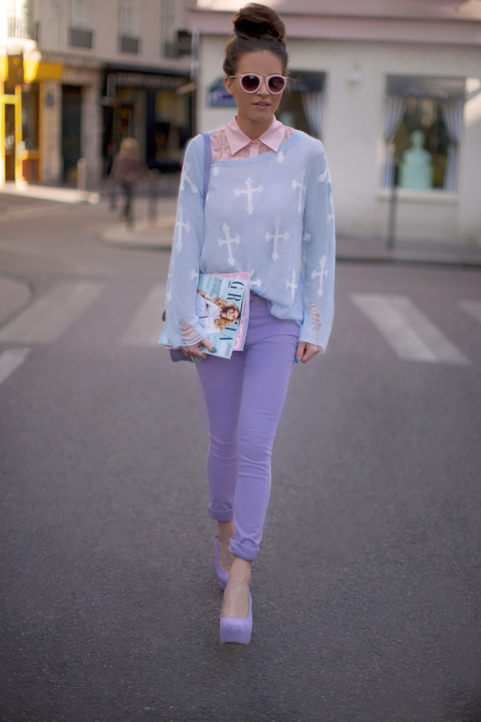 scarpe lavanda outfit