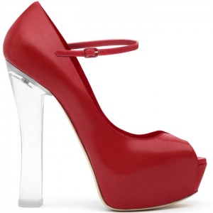scarpe rosso fuoco tacco plexiglass casadei 2013 tacco altissimo