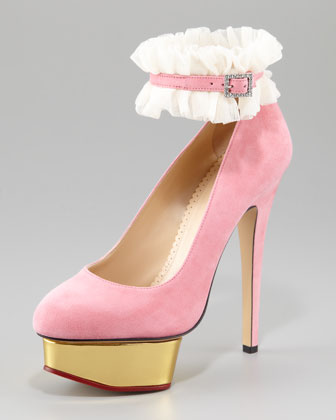 charlotte olympia decolletè rosa charlotte olympia cavigliera bianca alta in pizzo