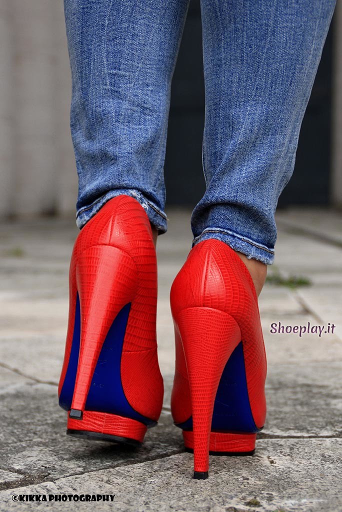 blue soles high heels