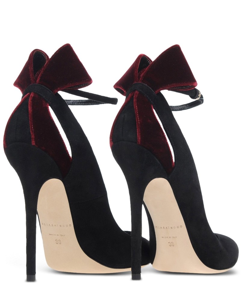 brian atwood scarpe fiocco velluto