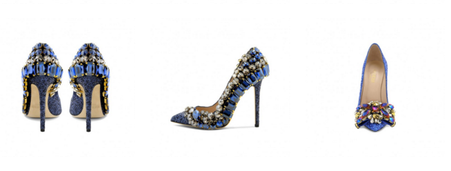 scarpe gioiello blu gedebe