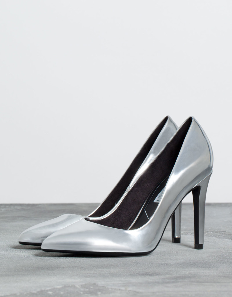 scarpe argento tacco comodo low cost