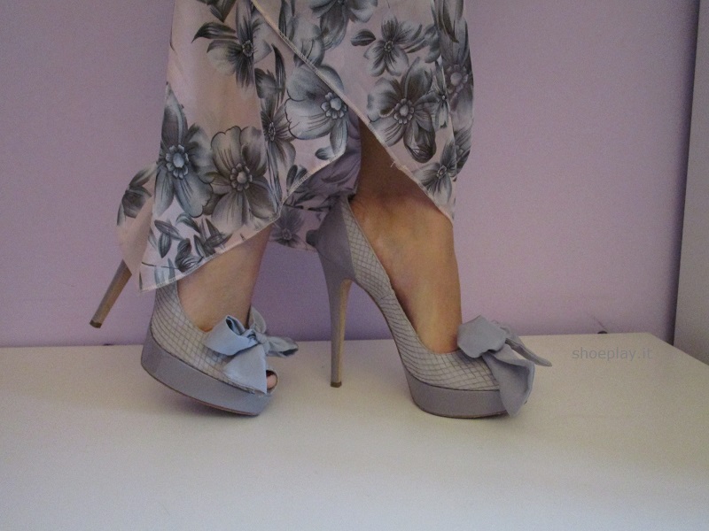 vestito lungo cerimonia low cost rosa grigio
