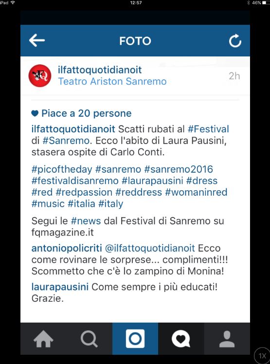 commento pausini sanremo