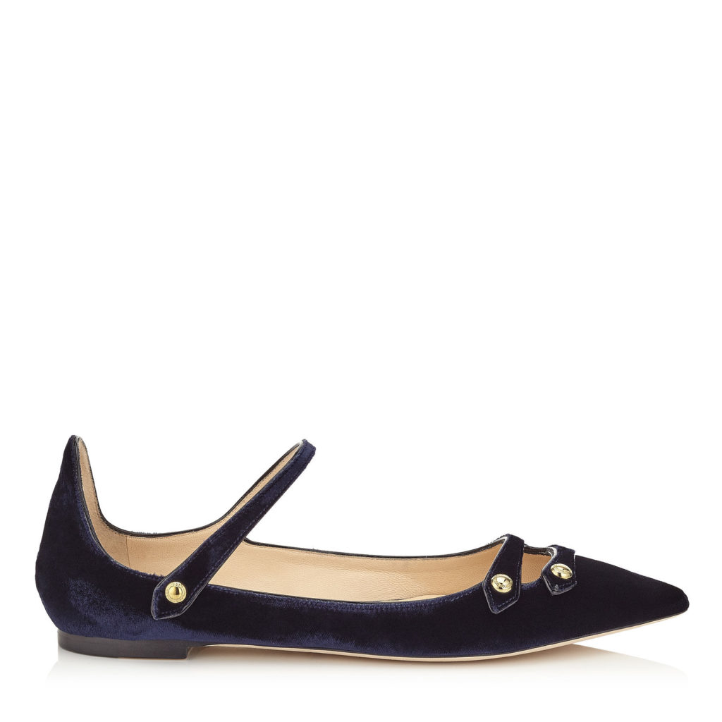 ballerine velluto blu