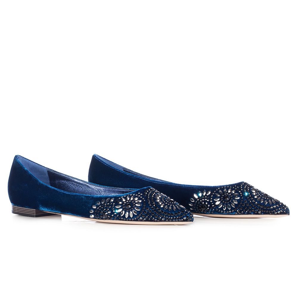 ballerine blu velluto