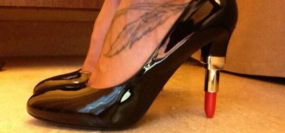 scarpe tacco rossetto